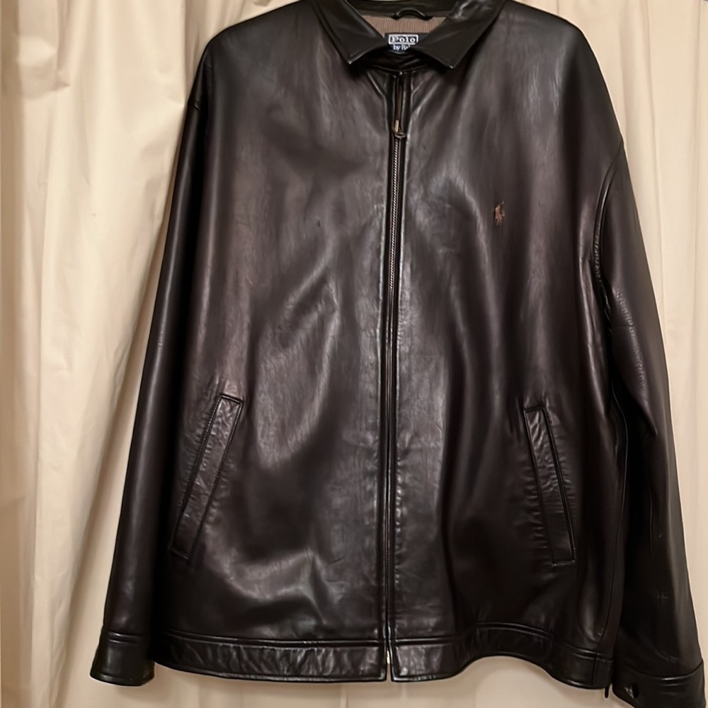 LEATHER VINTAGE RALPH LAUREN-LEATHER JACKET Men’s Size XL in Black